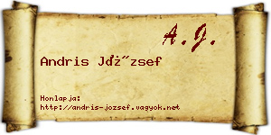 Andris József névjegykártya